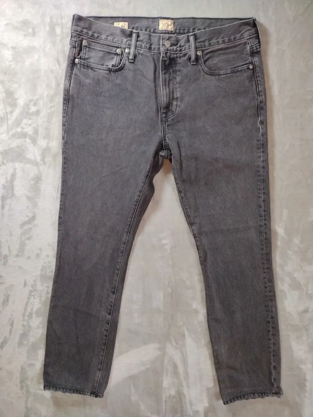 J.CREW 484 Jeans Mens 35x32 Black Tapered Leg Slim Cotton Western Grunge Goth